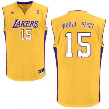 Camiseta World Peace #15 Los Angeles Lakers Amarillo